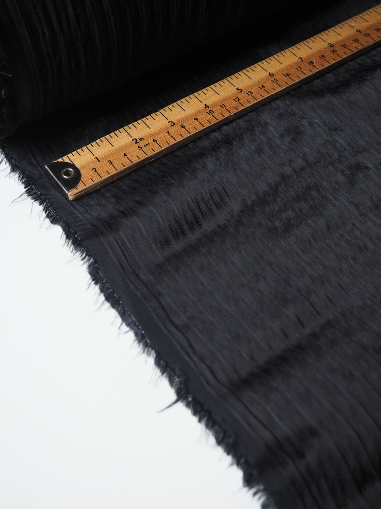 Black Viscose Cloqué