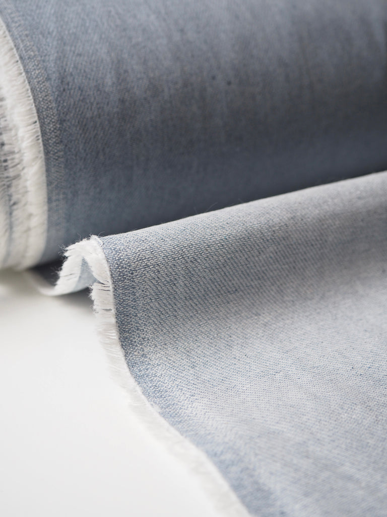 Pale Blue Chambray Cotton Twill