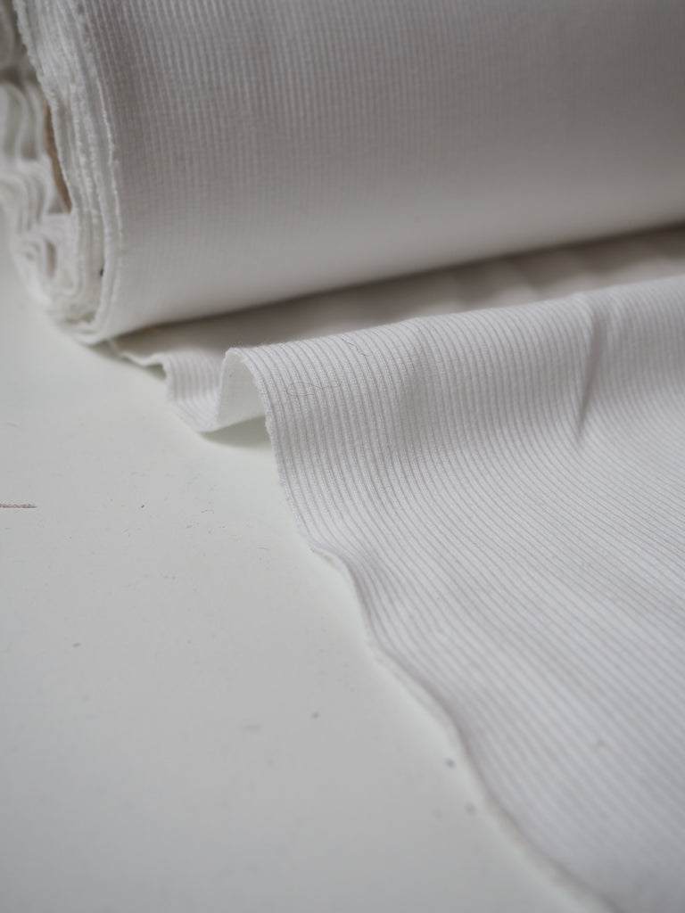 White Cotton 2x2 Rib Jersey