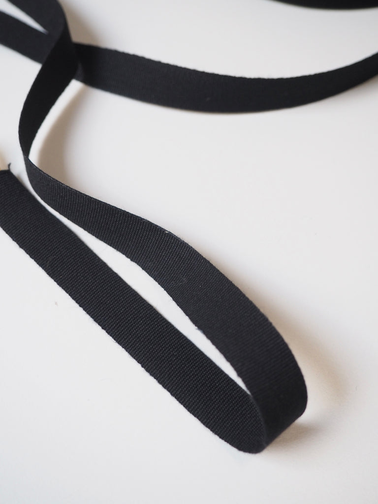 Black Cotton Grosgrain Tape 15mm