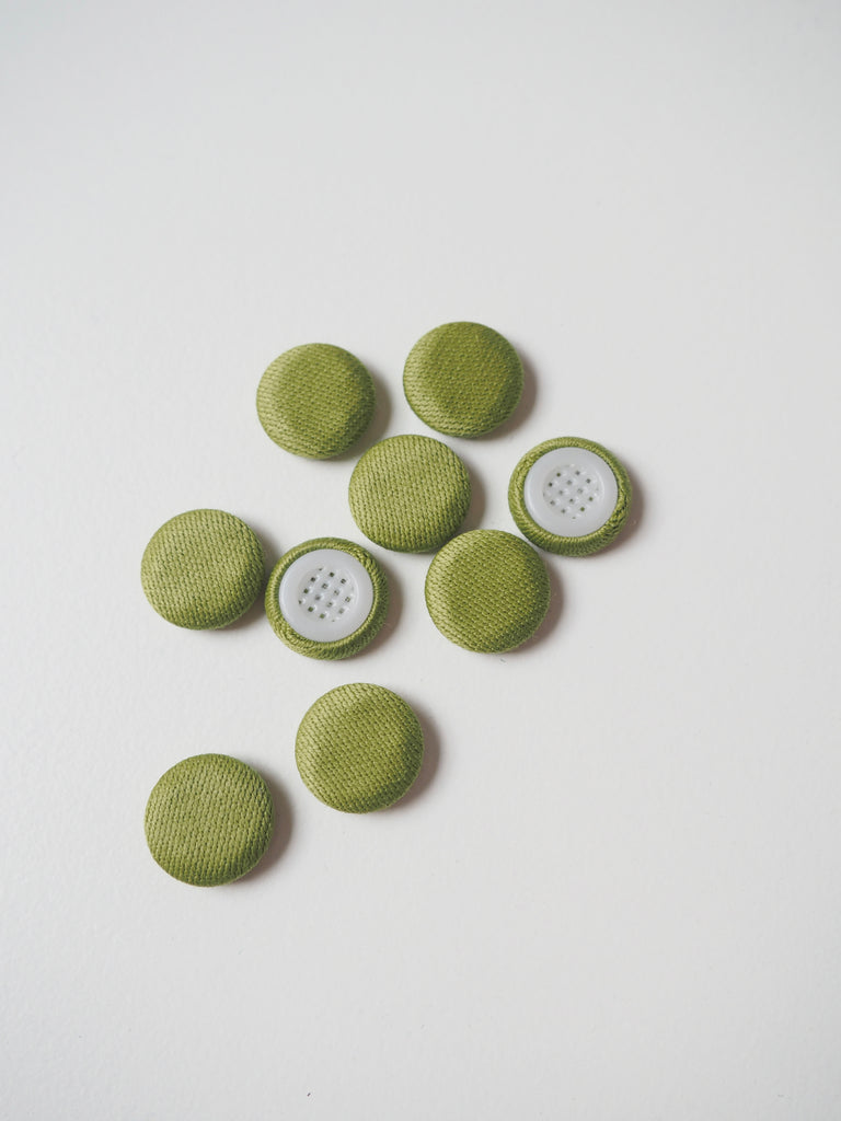 Pistachio Sateen Twill Covered Buttons 13mm