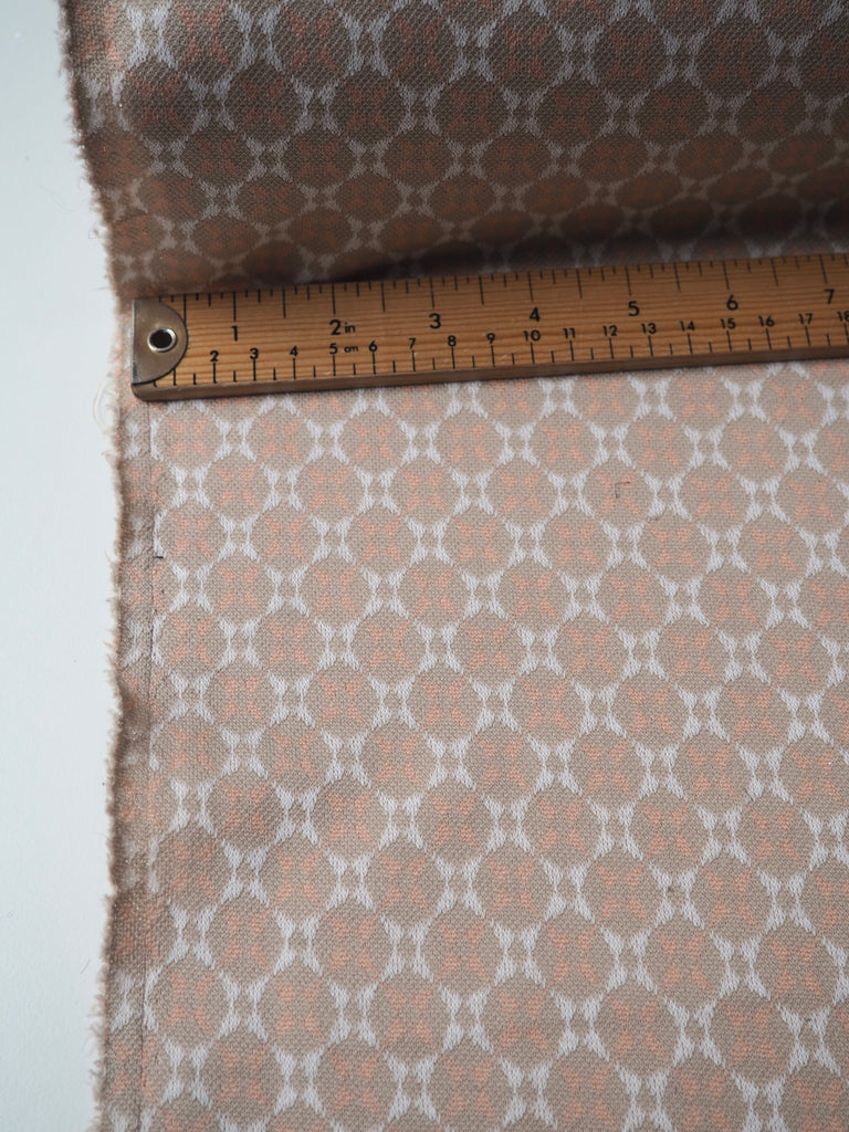 Peach + Taupe Dot Jacquard Jersey