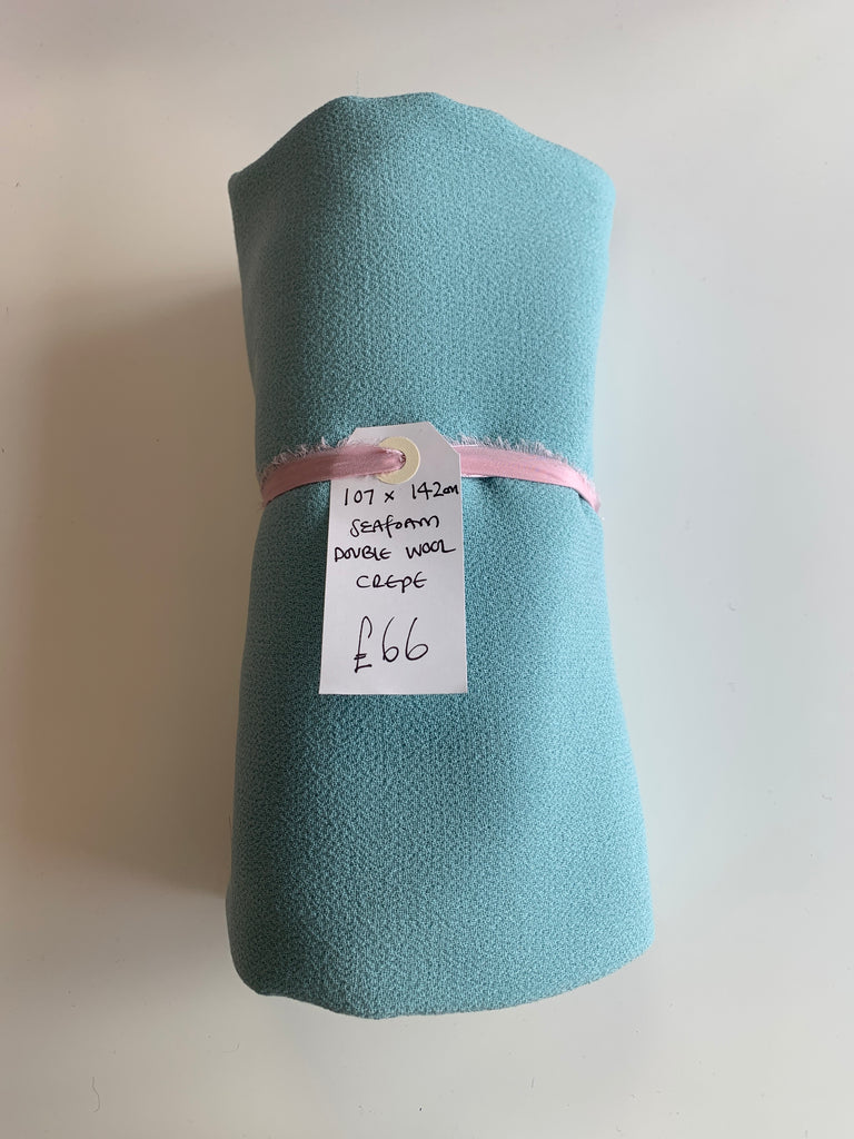 Seafoam Double Wool Crepe Remnant