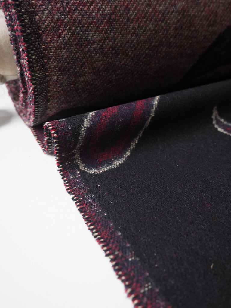 Black Paisley Wool Jacquard