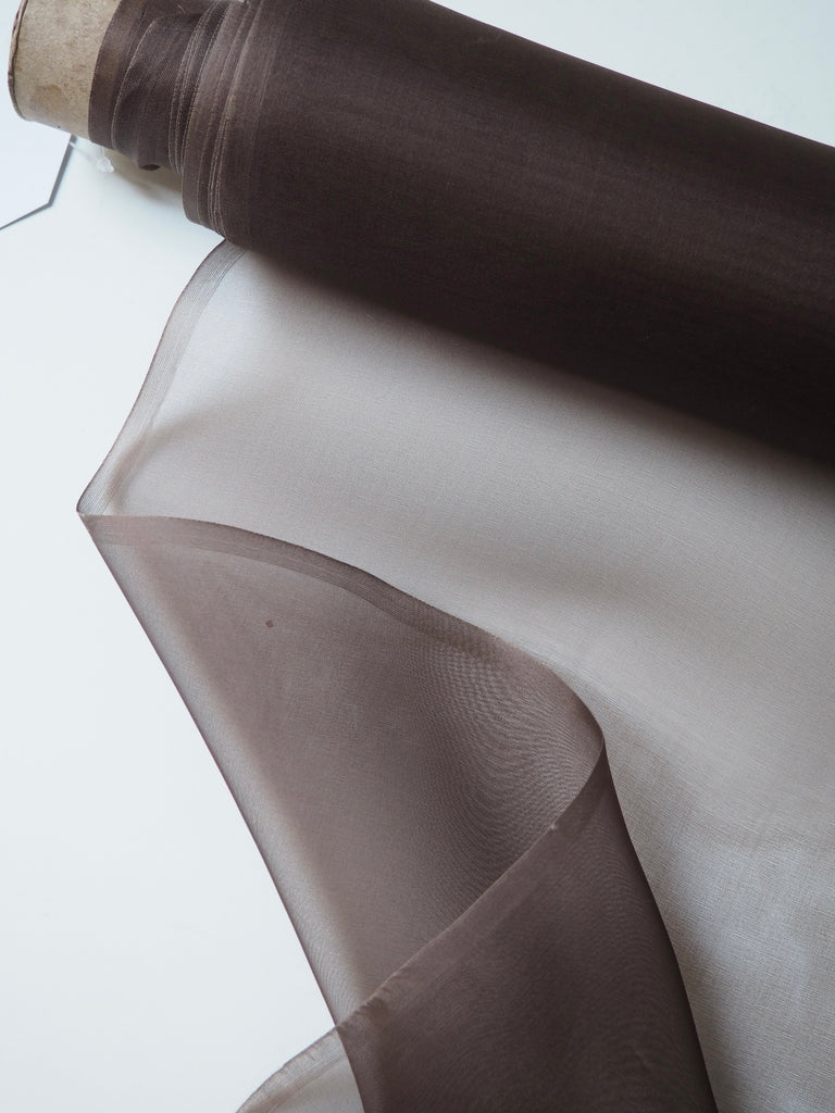 Brown Silk Organza