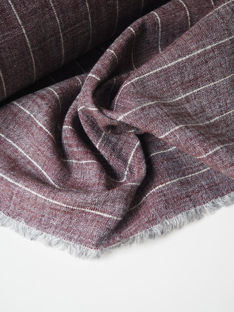 Maroon Stripe Silk/Linen