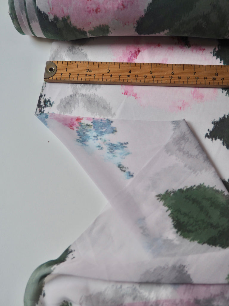Pink Rose Warped Chiffon