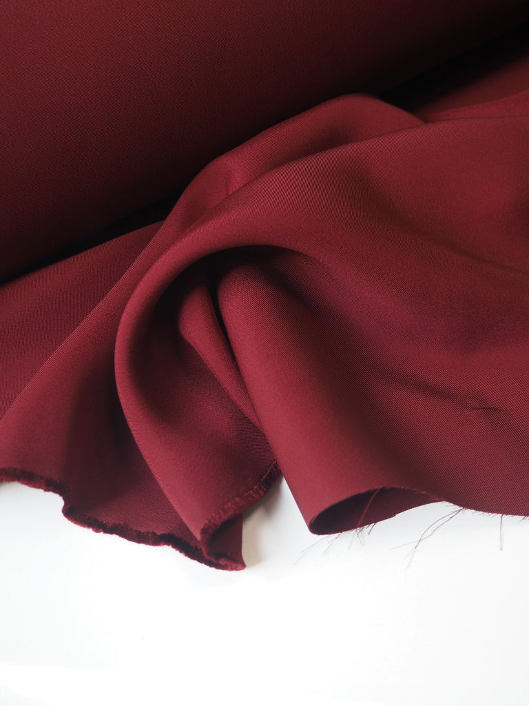 Burgundy Viscose/Acetate Twill