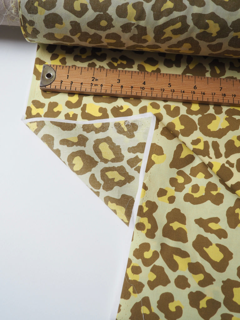 Yellow Leopard Light Cotton Poplin