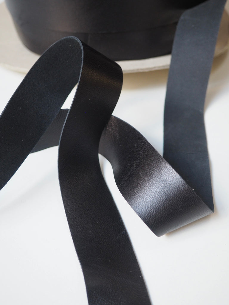 Black Faux Leather Tape 30mm