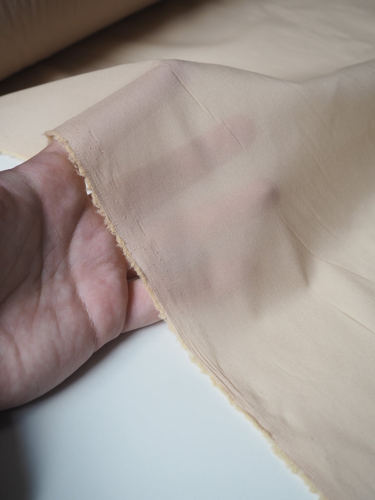 Yellow Beige Stretch Silk/Acetate Chiffon Lining