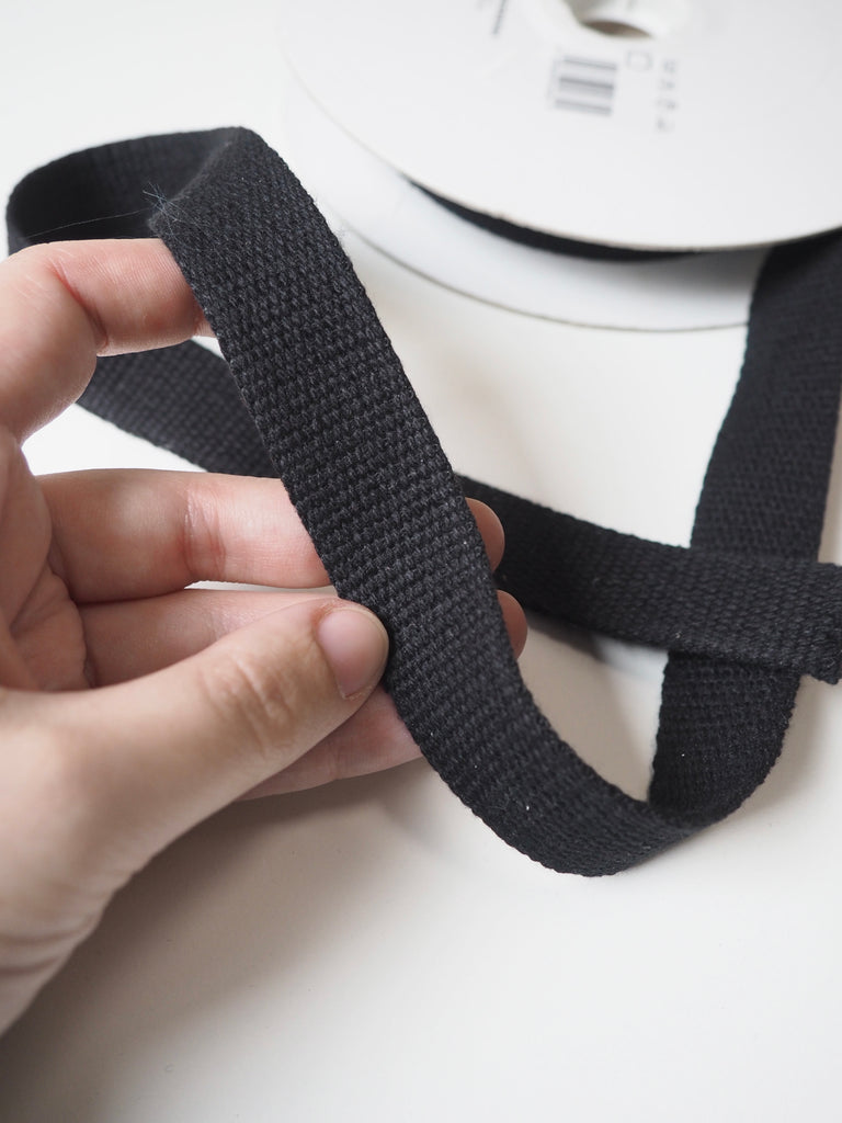 Black Cotton Webbing 25mm