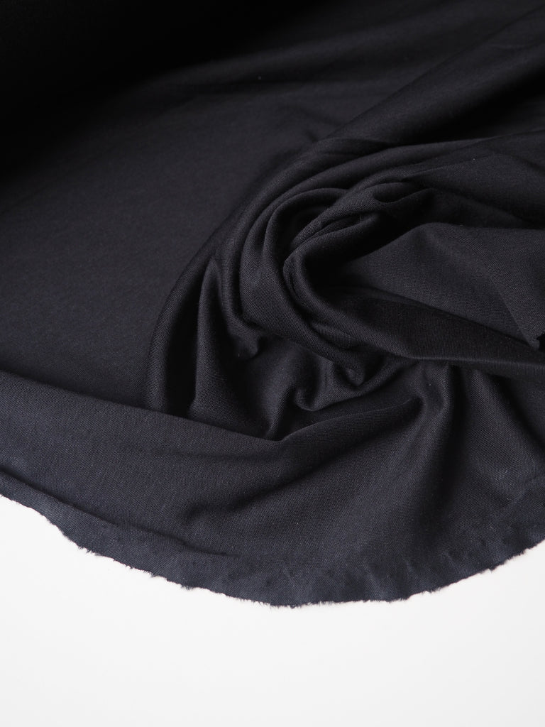 Black Organic Cotton Interlock Jersey