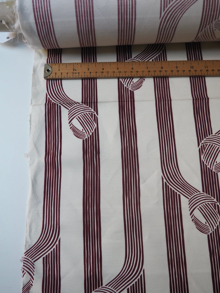 Burgundy Knotted Stripe Viscose Faille