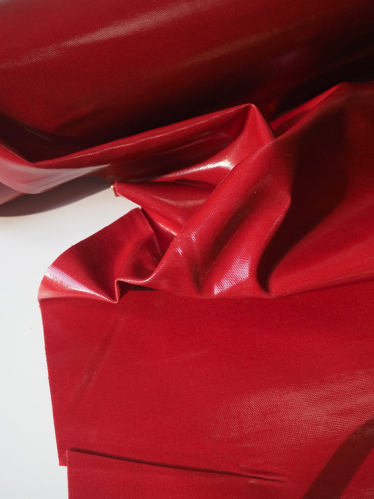 Red Patent Cotton Oilcloth