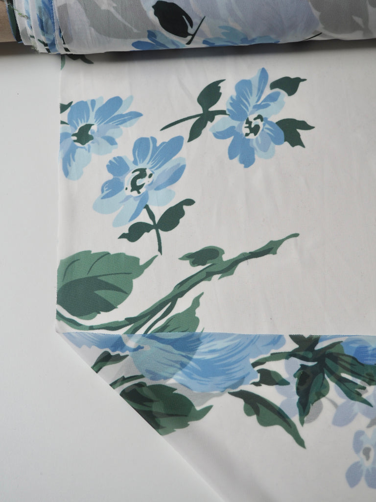 Blue Floral Chiffon
