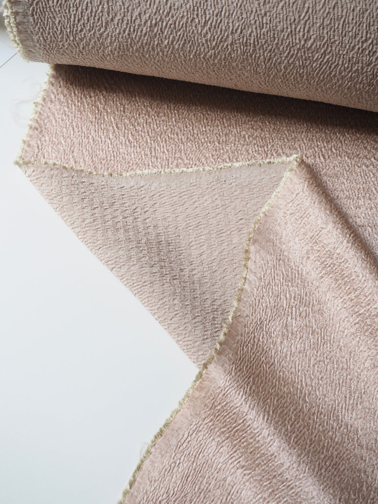 Soft Peach Crinkle Silk/Viscose