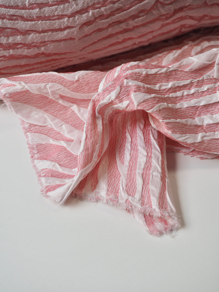 Pink + White Zebra Cloqué