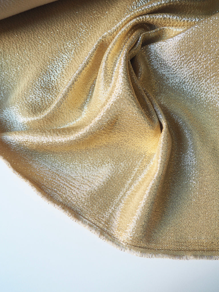 Bright Gold Lurex Crinkle Cloqué