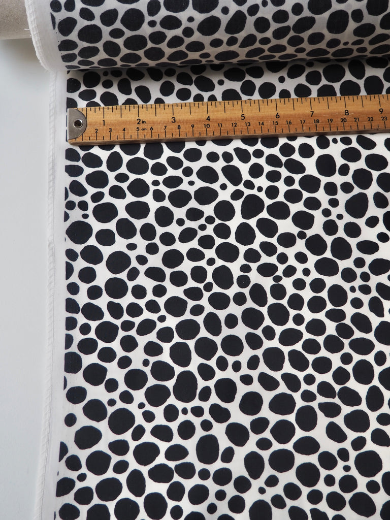 White + Black Spot Light Cotton Poplin