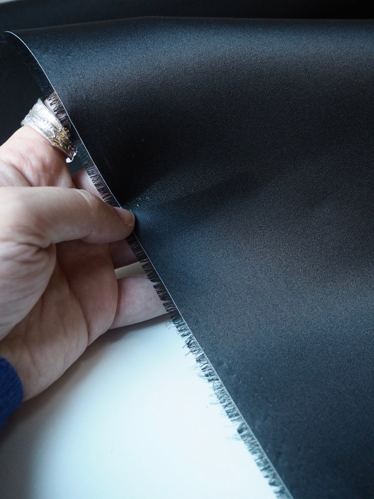 Black Silk Satin Organza