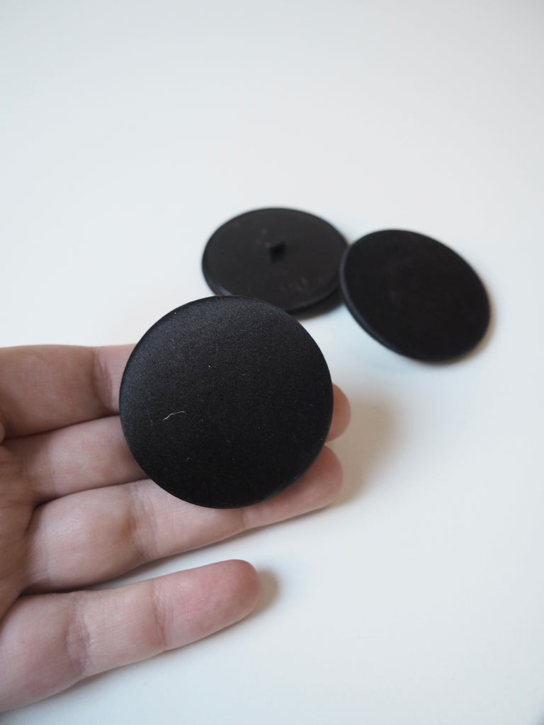 Black Extra Large Satin Covered Buttons 50mm/80L