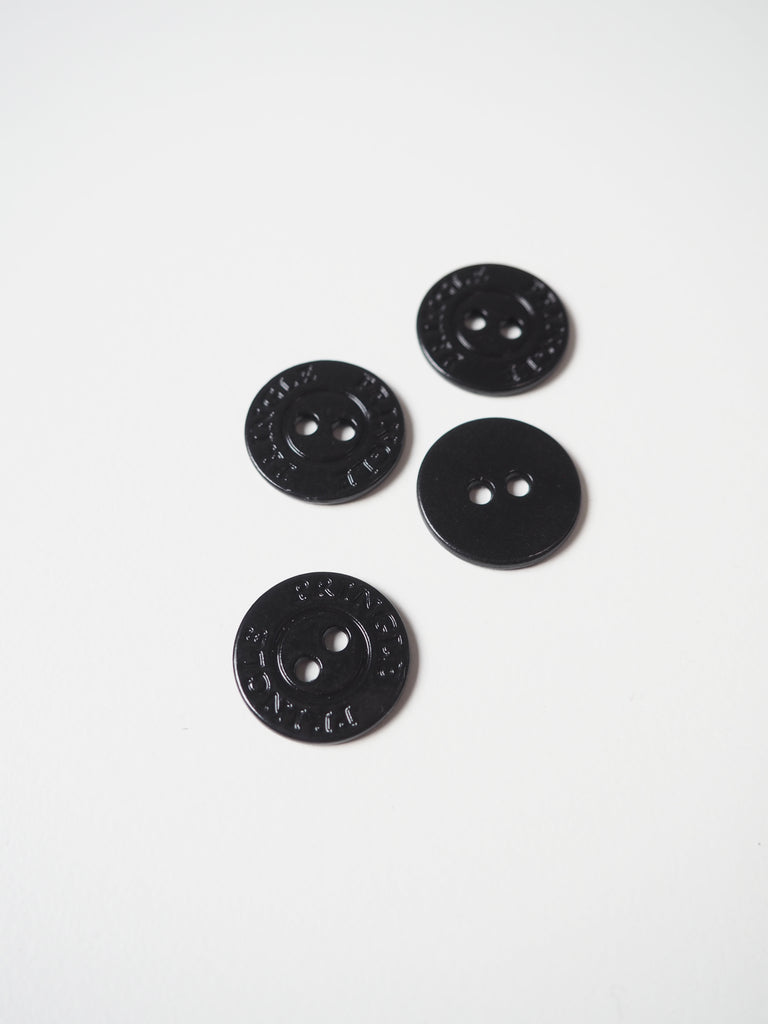 Black Metal Branded Button 18mm