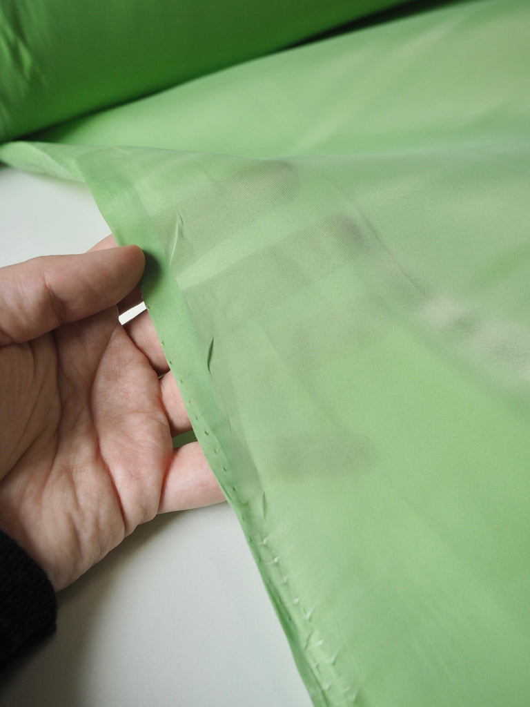 Bright Green Sateen Organza