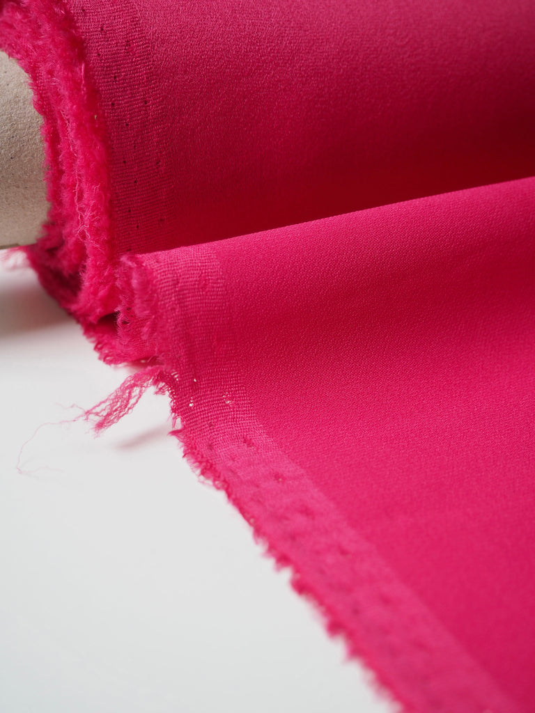 Hot Pink Viscose/Acetate Crepe-Backed Satin