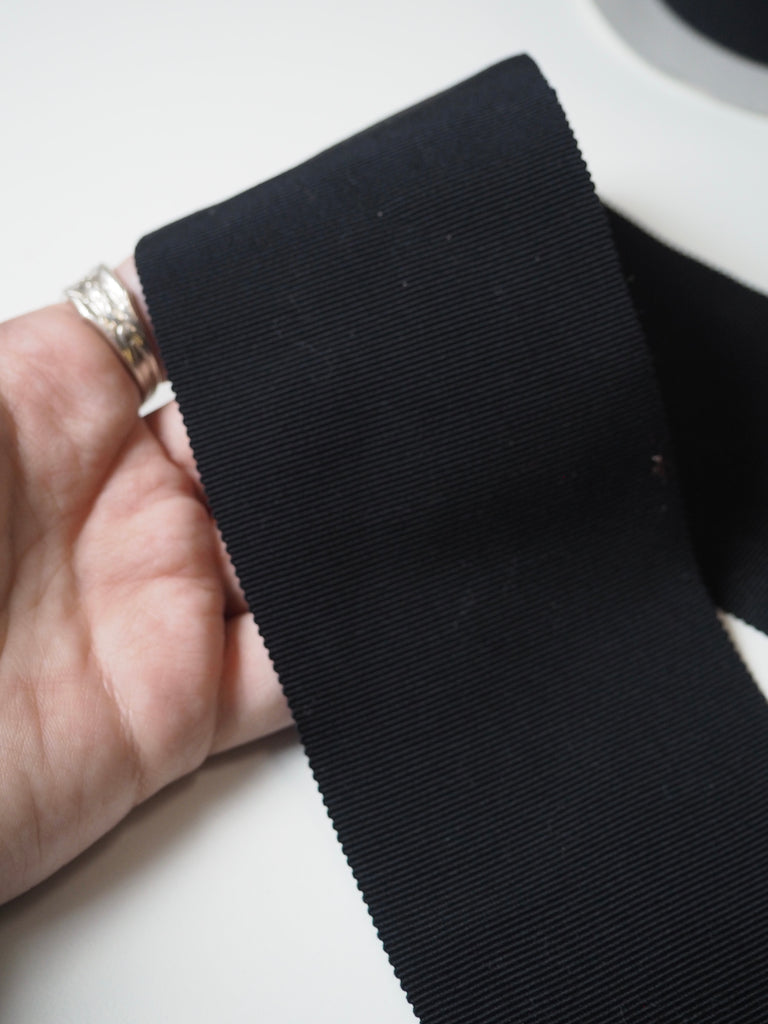 Le Claudel Black Grosgrain Ribbon 75mm