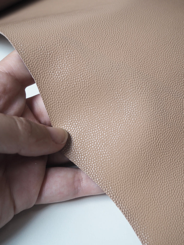 Beige Embossed Shiny Calfskin