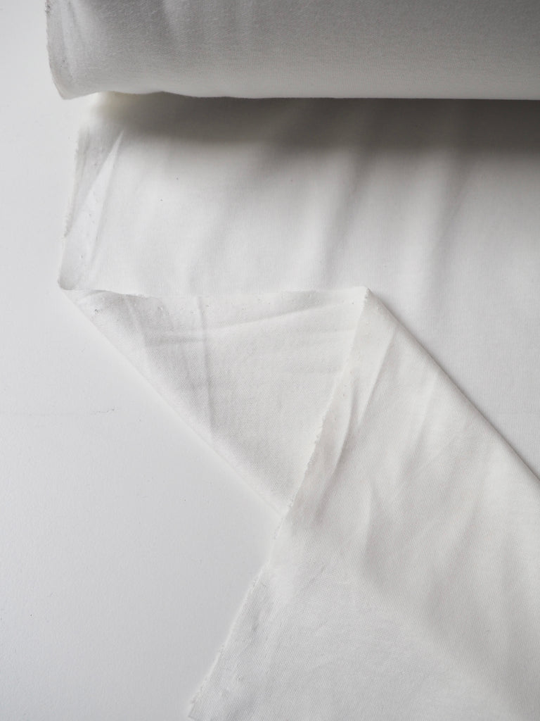 White Cotton Interlock Jersey