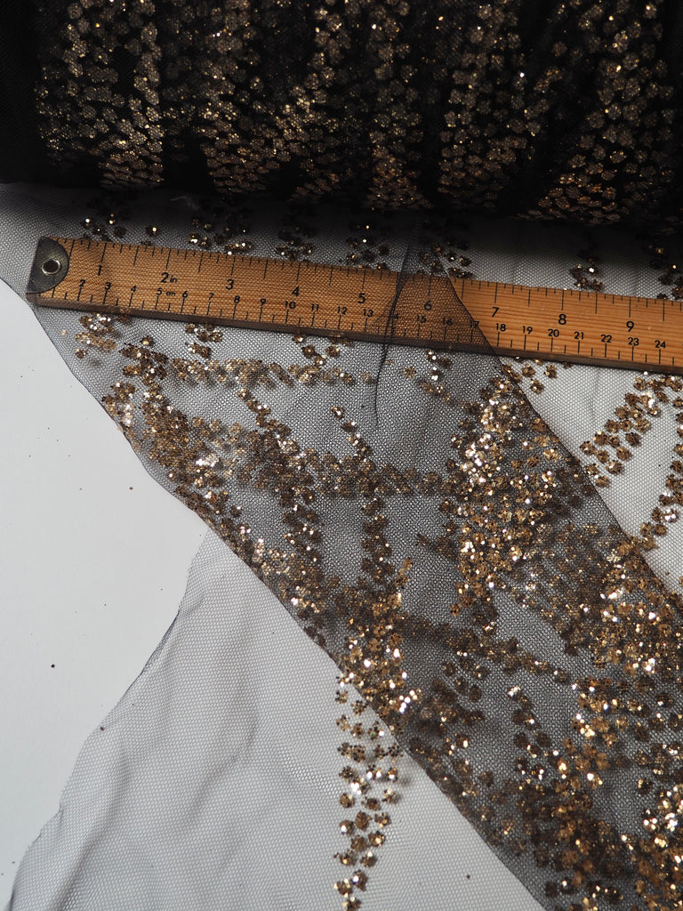 Black + Gold Zebra Glitter Tulle