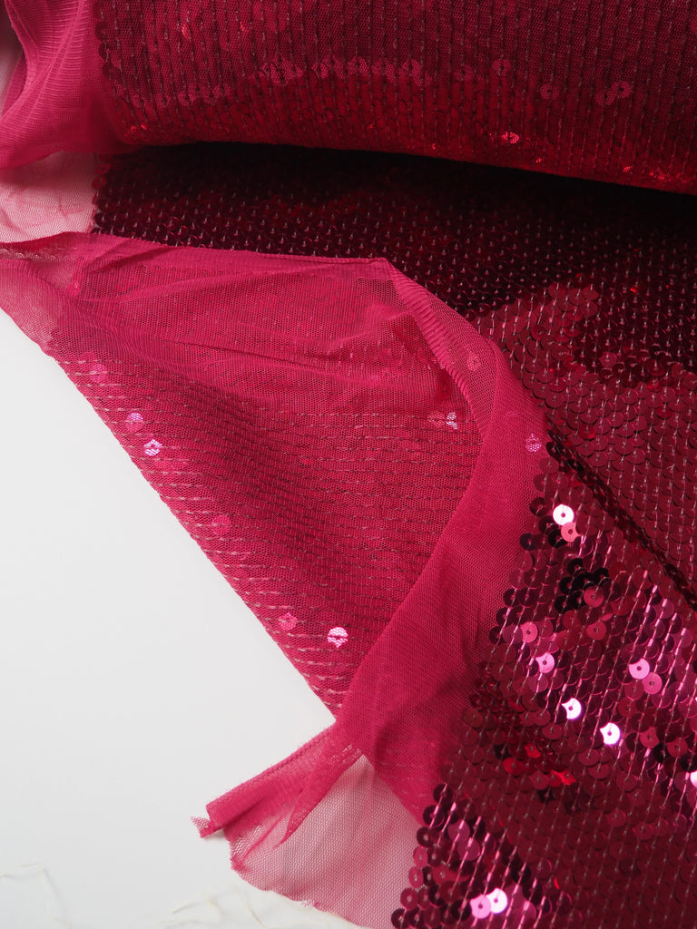 Raspberry Sequin Tulle