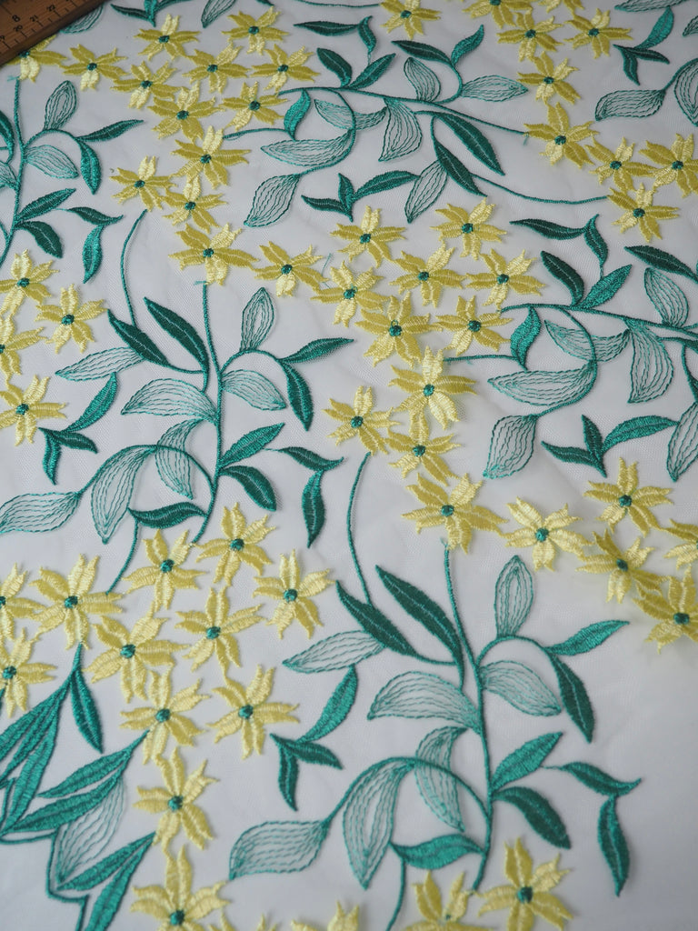 Daffodil Embroidered Tulle