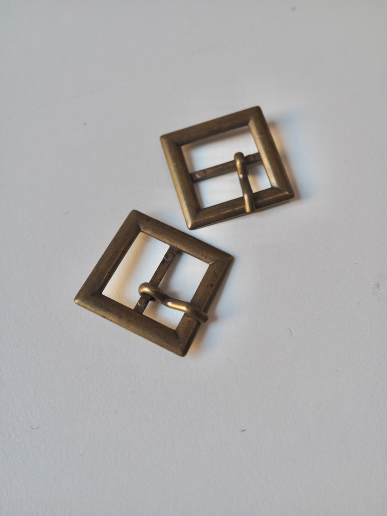 Antique Square Brass Buckle 32mm