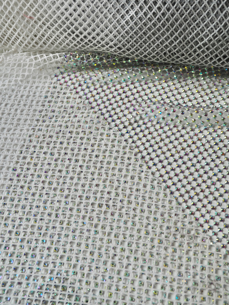 White Iridescent Crystal Fishnet
