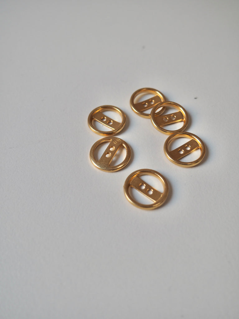 Gold Ring Buttons 15mm/24L