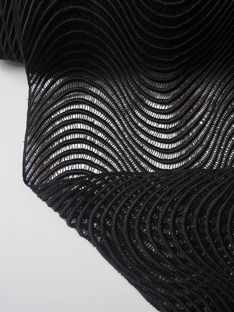 Black Wave Guipure Lace