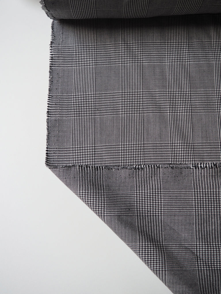 Monochrome Cotton/Viscose Check