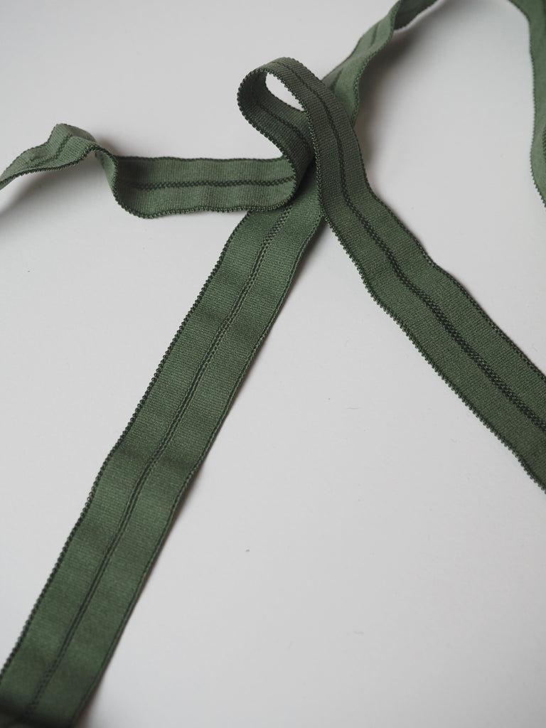 Olive Fold Over Elastic 16mm