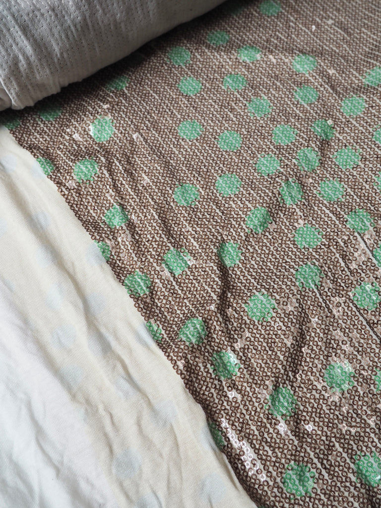 Green Polka Dot Sequin Jersey