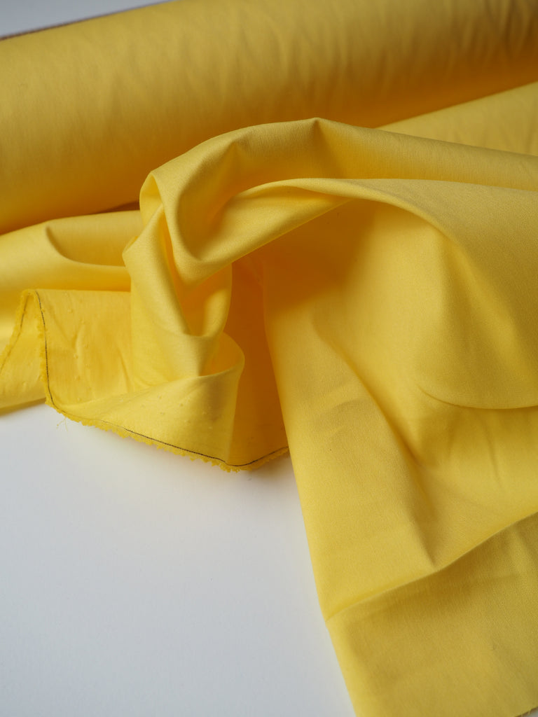 Yellow Stretch Sateen Cotton Poplin