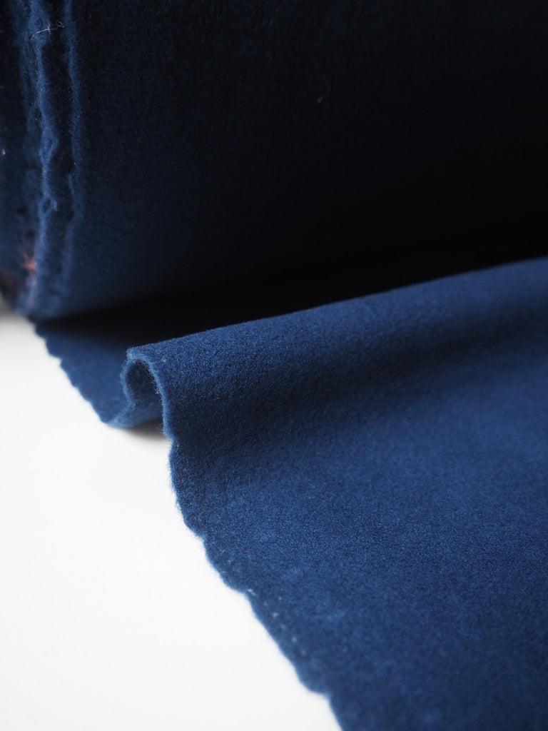 Deep Blue Fleeced Wool Coating