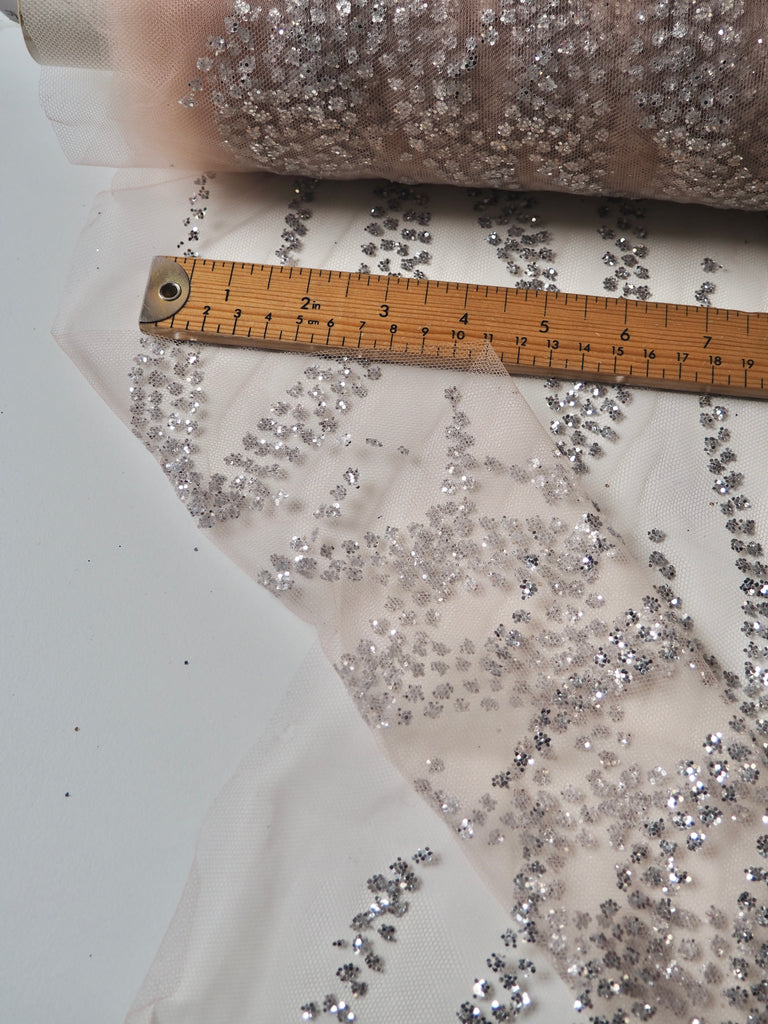 Pink + Silver Zebra Glitter Tulle