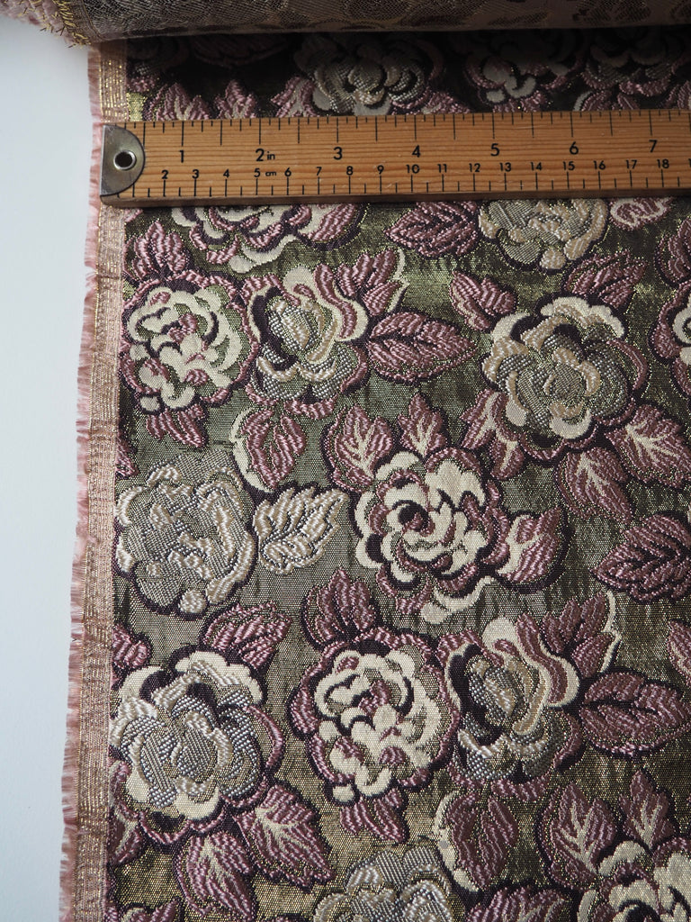 Pink + Gold Floral Brocade