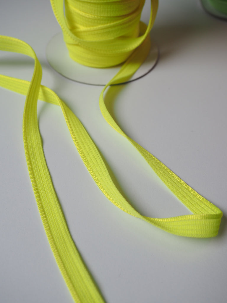 Shindo Neon Yellow Woven Satin Piping 10mm