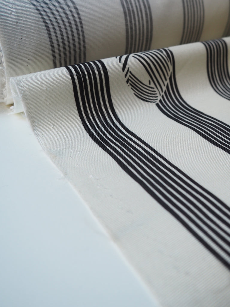 Black Knotted Stripe Viscose Faille