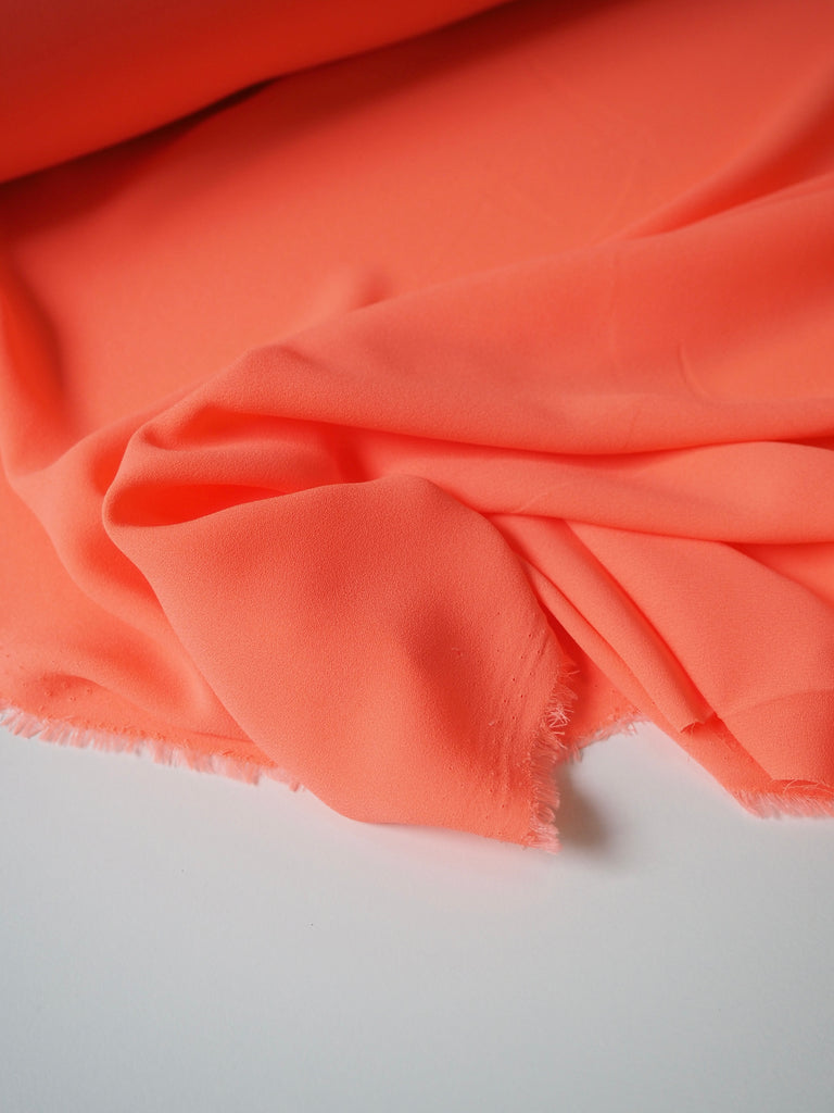 Neon Coral Light Crepe