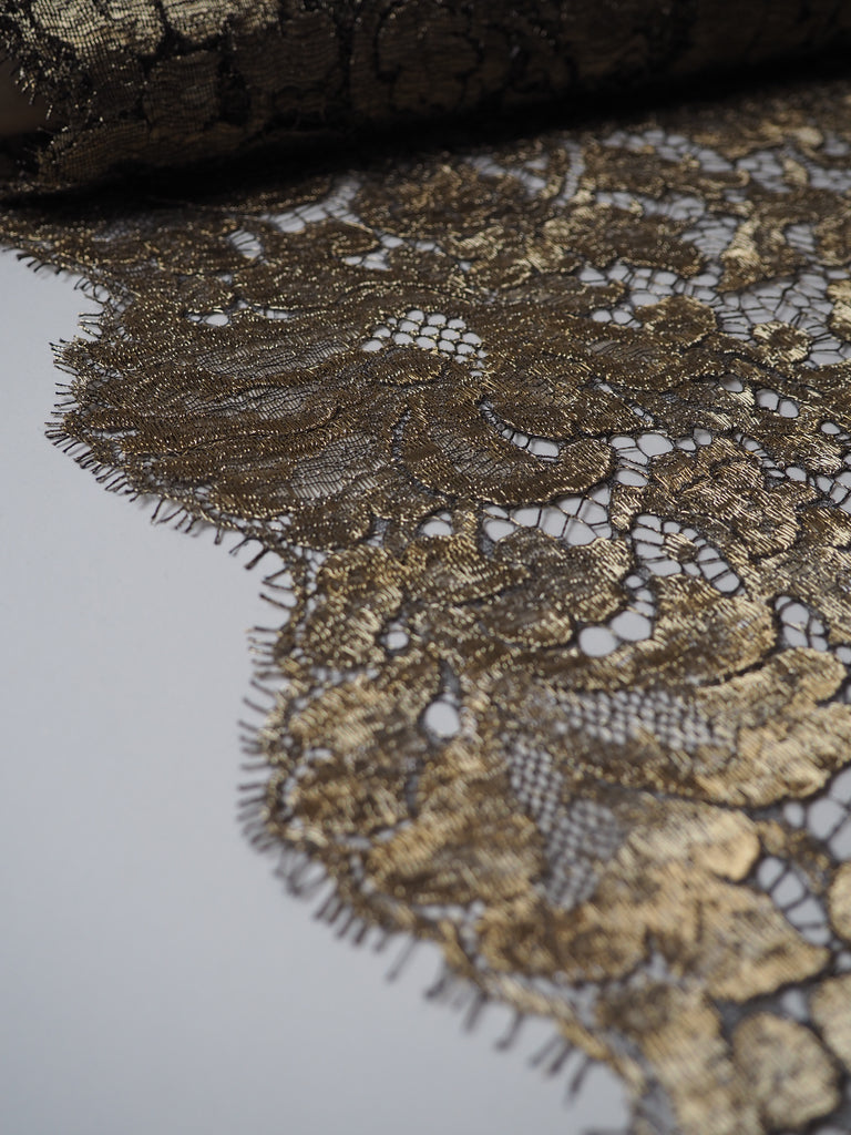 Golden Armour Scalloped Lurex Lace